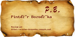 Pintér Bozsóka névjegykártya